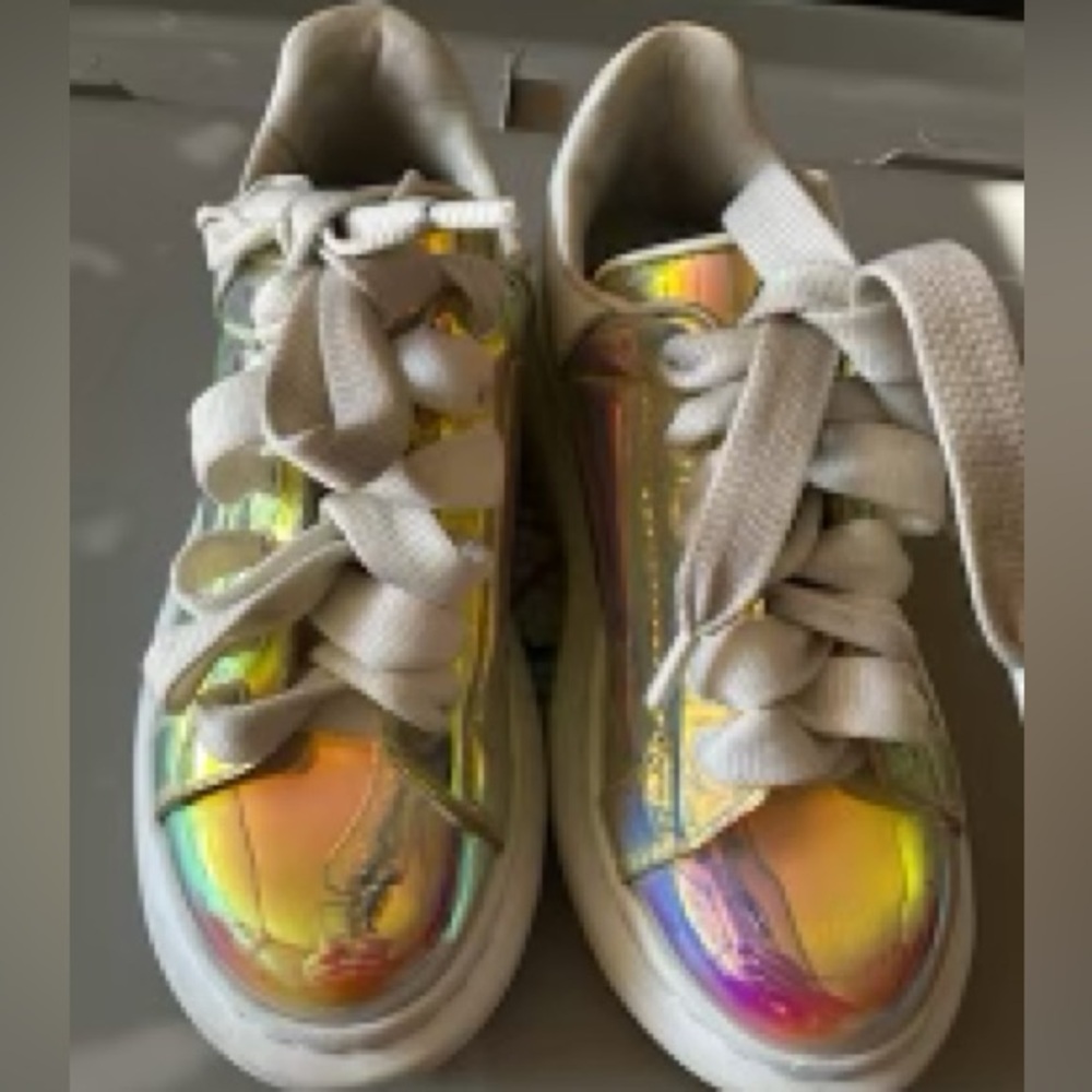 alexander McQueen iridescent childs shoe